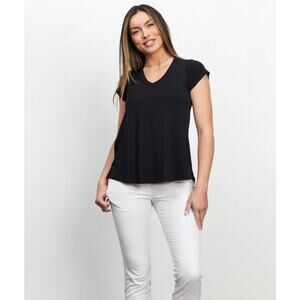 Shebird Black Vera V Neck Short Sleeve T Shirt 9 (XXXL)